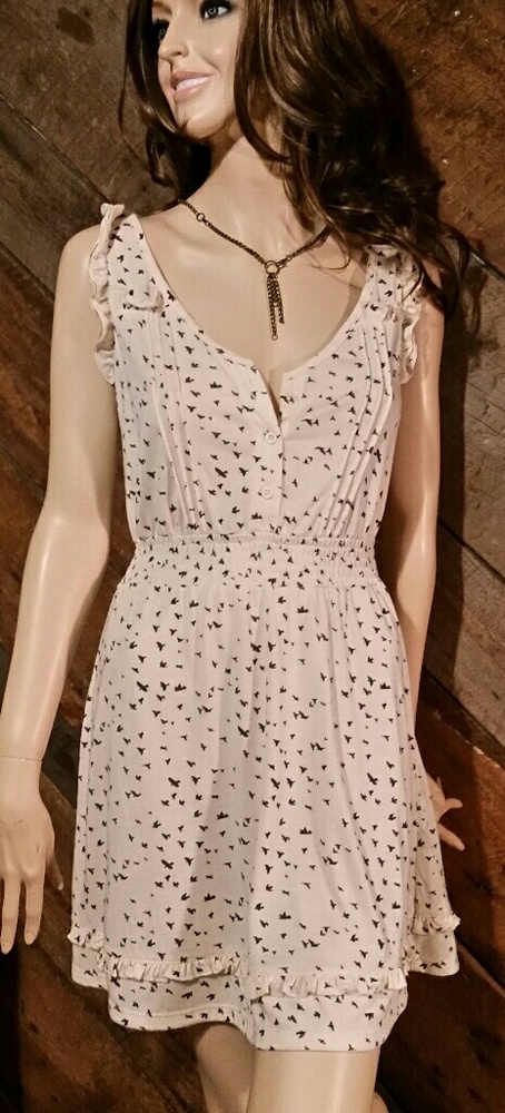 Cute Summer Dress with Bird Pattern